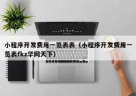 小程序开发费用一览表表（小程序开发费用一览表fkz华网天下）